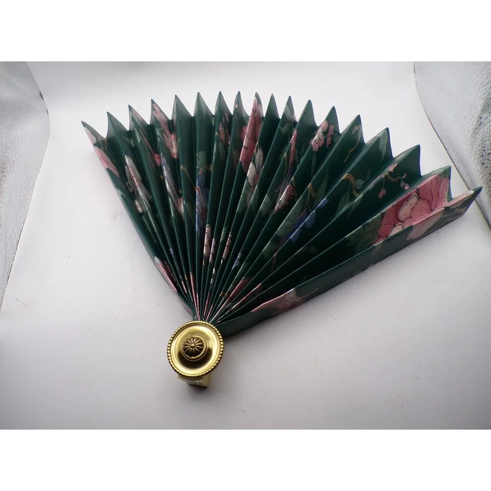Vintage‎ Floral Foldable Fan Decorative Accent Gold Accent